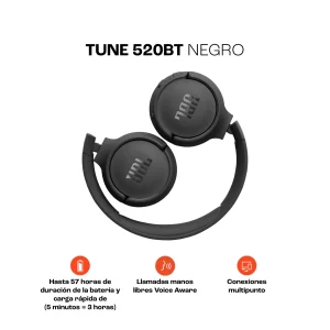 Imagen con fines ilustrativos JBL TUNE 520BT - Auriculares con diadema con micro - en oreja - Bluetooth - inalámbrico - negro · Imagen con fines ilustrativos