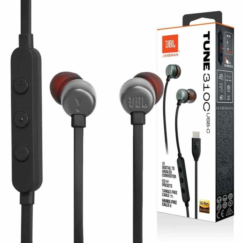 Imagen con fines ilustrativos JBL TUNE 310C - Auriculares internos con micro - en oreja - cableado - USB-C - negro · Imagen con fines ilustrativos
