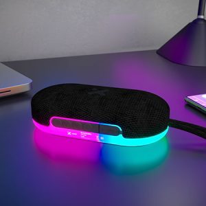Imagen con fines ilustrativos Xtech - Speaker - black with LED lights and magnetic base - BT 5W TWS XTS-607 · Imagen con fines ilustrativos