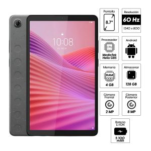 Lenovo Tab ONE - 8.7" - WIFI Android 14 or Later - Helio G85 - 4GB LPDDR4x-128GB + Folio Case · Imagen con fines ilustrativos