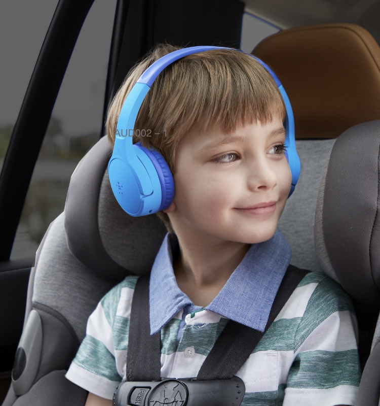 Imagen con fines ilustrativos Belkin SoundForm Mini - Auriculares con diadema con micro - en oreja - Bluetooth - inalámbrico - conector de 3,5 mm - azul · Imagen con fines ilustrativos