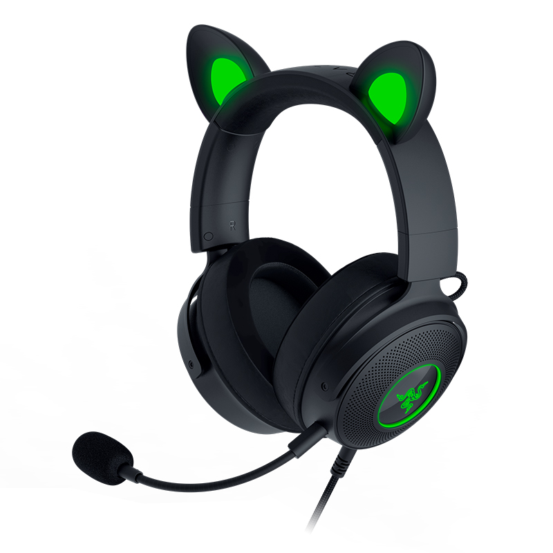 Razer Kraken Kitty V2 Pro - Auricular - tamaño completo - cableado - USB - aislamiento de ruido - negro · Imagen con fines ilustrativos